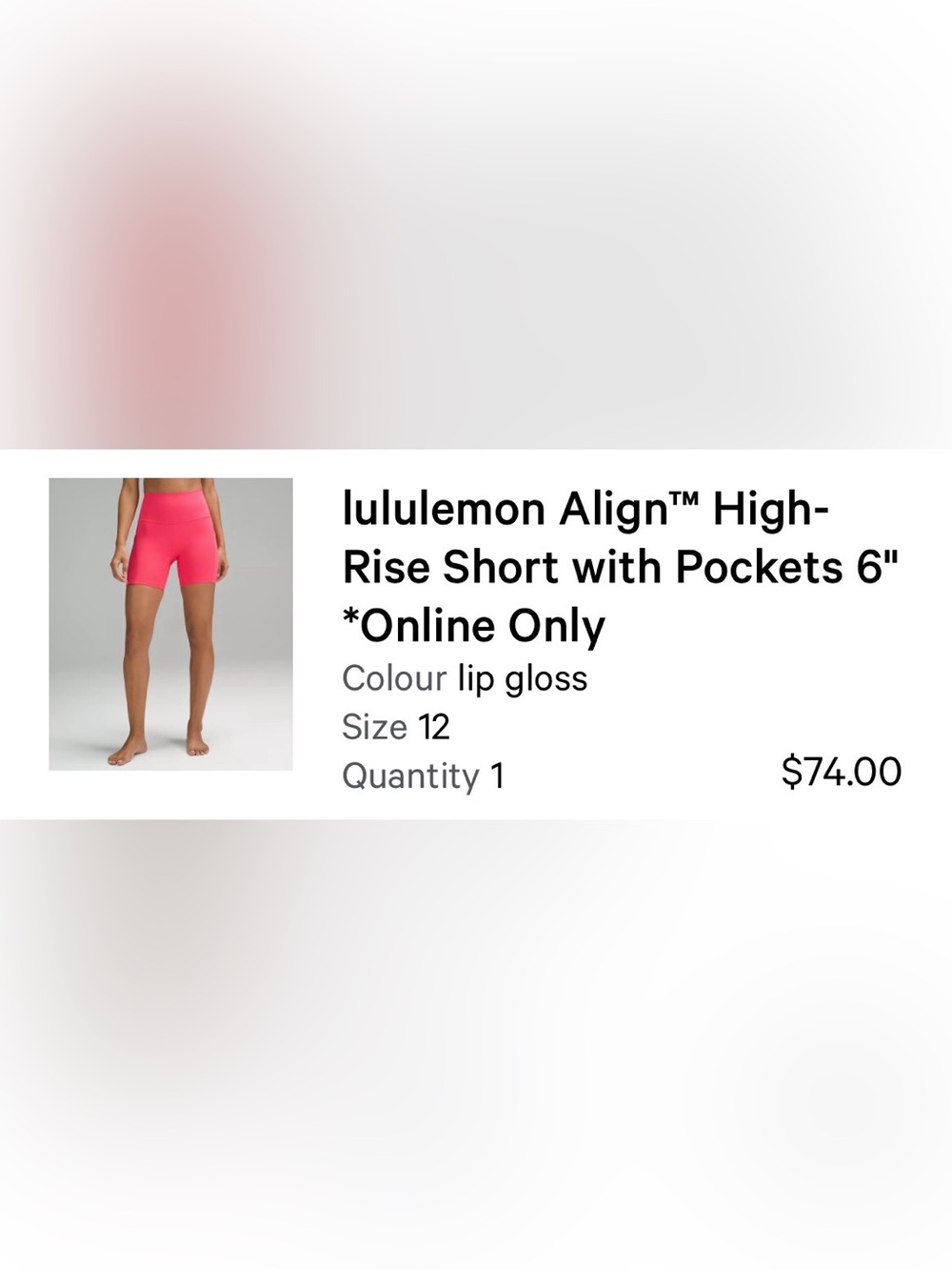 lululemon athletica Align High-Rise 6" Shorts in Lip Gloss Pink